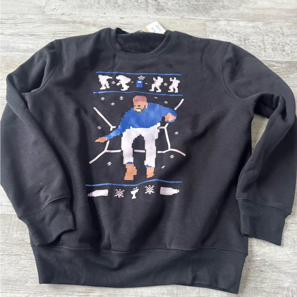 NWT Drake Ugly Christmas Sweater Mens L‎ Black Hip Hop Rap Hotline Bling